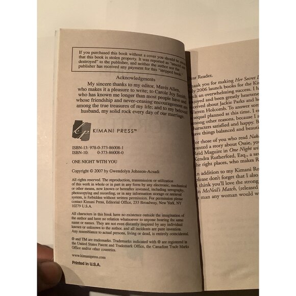 One Night With You By Gwynne Foster 2007 - Picture 7 of 8